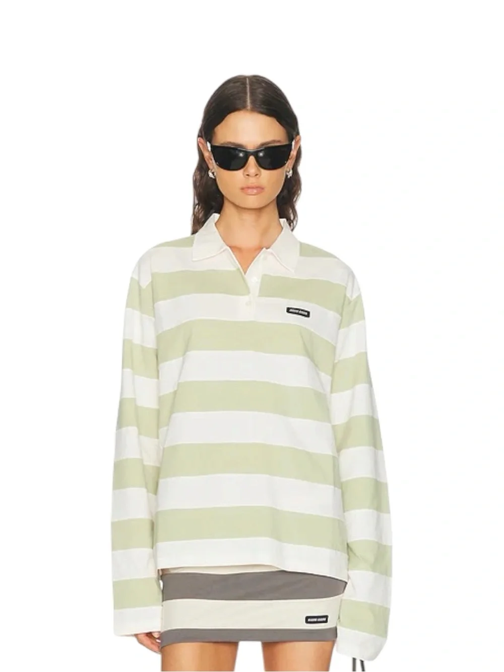 Miu Miu Striped jersey polo shirt It36 - Picture 1 of 6